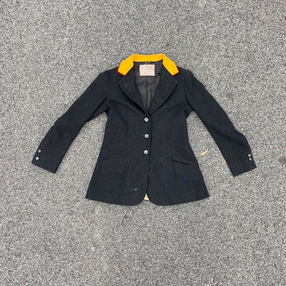Ulysse-nardin 70s Black and yellow equestrian wool jacket with a western flair - Picture 1 of 4
